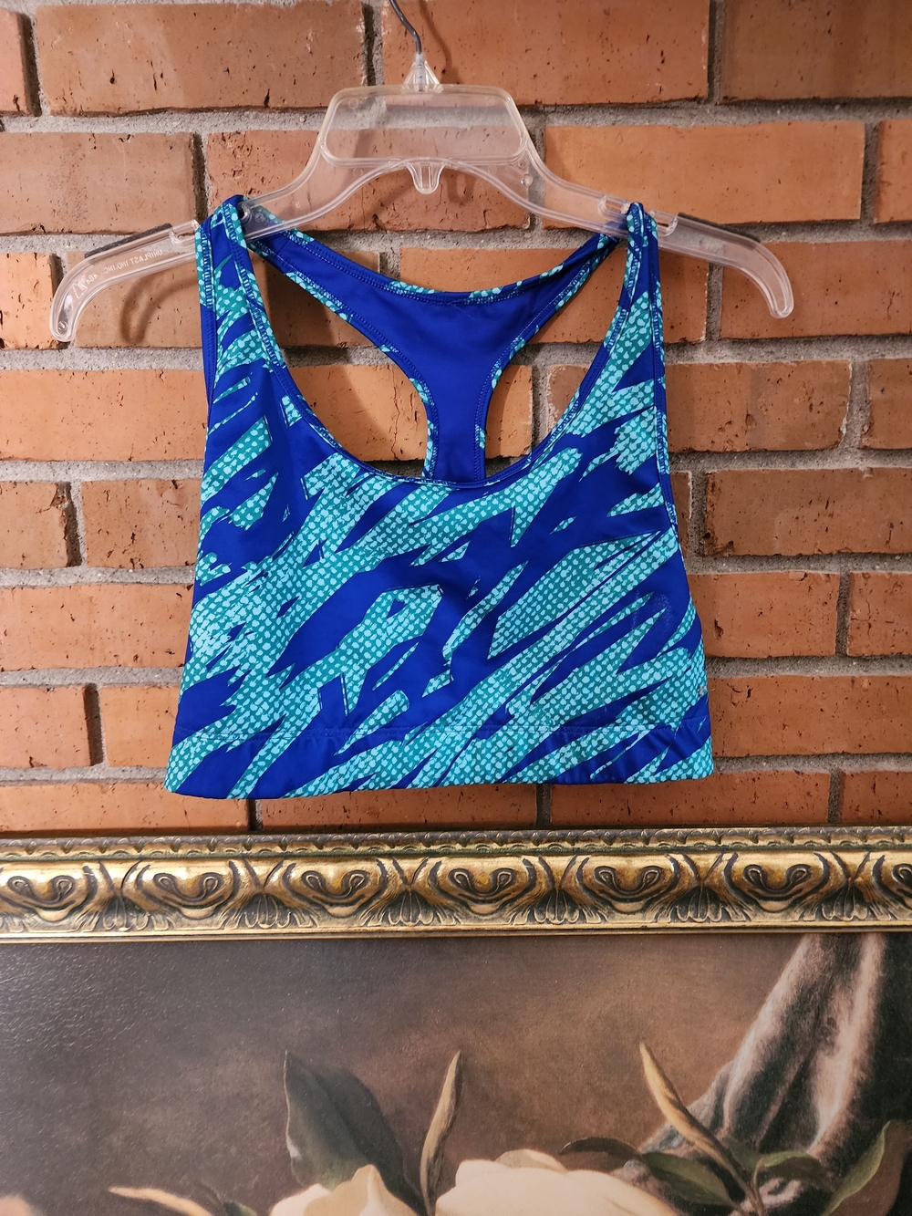 Speedo Blue & Aqua Racerback Swim Crop Top